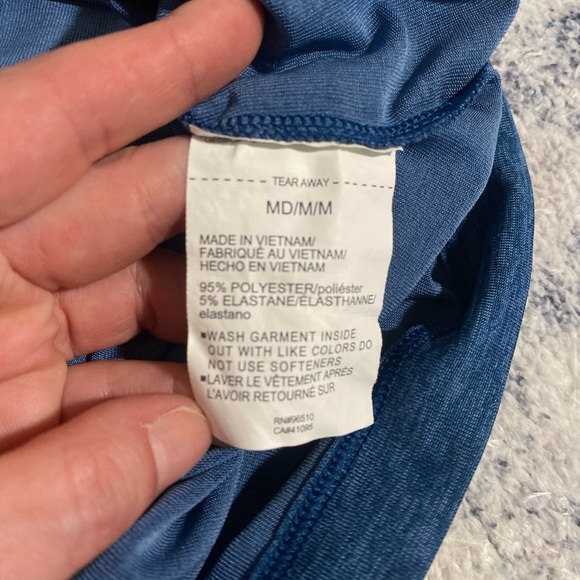 Under Armour Blue Athletic Polo Shirt with Stripe Detail - Picture 7 of 8